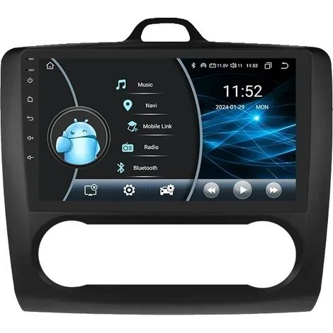Système multimédia, écran tactile, compatible avec Ford Focus 2 Mk2 2004-2011, W1 Noir (1/2)