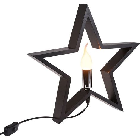 Vilde Lampe étoile bois noir design moderne 36.5 cm (1/5)