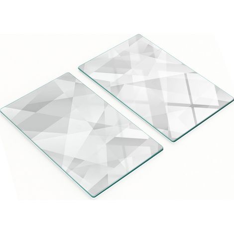 Tablas de cortar decorativas de vidrio templado con dise帽o abstracto, 2x30x52 cm.