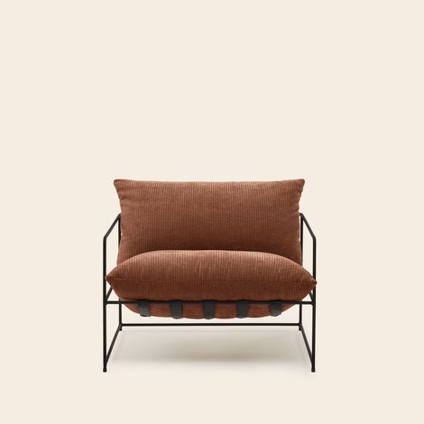 Fauteuil en Structure métal et velours côtelé Racer ALCENO (1/4)