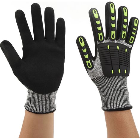 Paire de gants de protection anti-coupure en TPR résistants aux chocs, pour hommes et femmes, souples et respirants, idéaux pour le cyclisme en extérieur (taille S). (1/5)