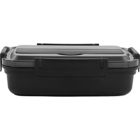 4-Fächer-Lunchbox aus Edelstahl 304 – Tragbare, geruchsdichte Lunchbox für Schüler und Erwachsene, schwarze Bento-Box mit luftdichtem Deckel (1/5)