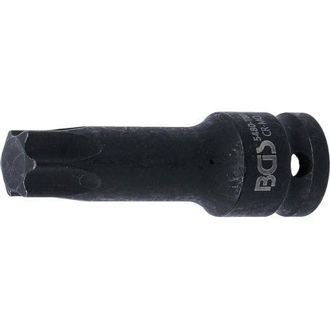 Douille à Embouts à Choc 75 mm - 12,5 mm (1/2), Profil Torx T80 - Résistante et Précise, Acier - D-Work