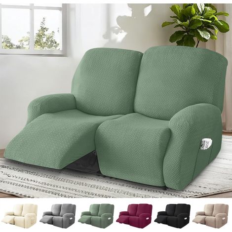 Housse pour Fauteuil Relax Electrique, 6 Pièces Housse de Fauteuil Extensible, Housse de Fauteuil 2 Place, Protege Fauteuil avec Protège-Accoudoirs et Poche (Vert Turquoise) (1/5)