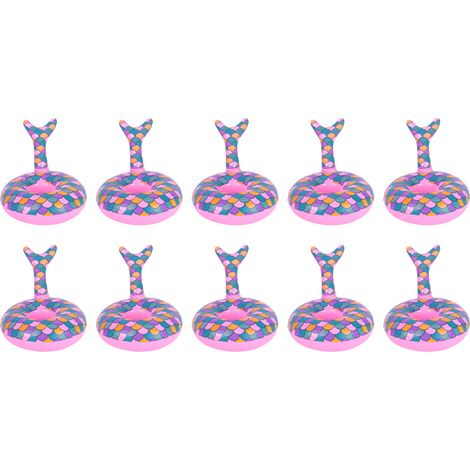 10pcs Porte-gobelets gonflables flottants pour boissons, accessoires de piscine pour fête, dessous de verre réutilisables. (1/5)