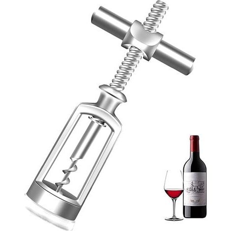 ouvre-bouteille de vin ouvre-bouteille en alliage de zinc tire-bouchon cloche, couteau de serveur croisé à vis utilisé pour les vins de liège tels que le vin rouge ouvert et le vin blanc sec (1/5)