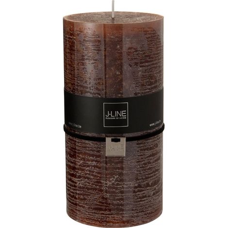 Bougie Cylindrique Déco "Junina" 20cm Marron