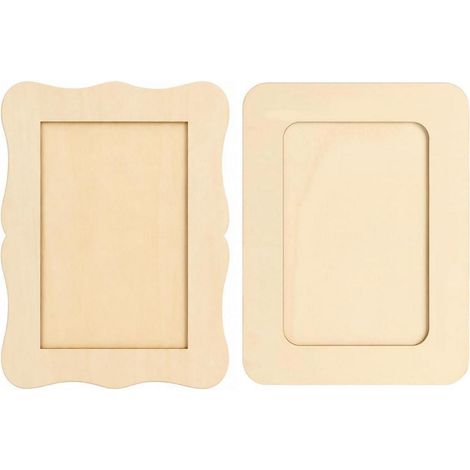 Holzbilderrahmen zum Bemalen, 2er Set, 14x19cm, DIY Bastelset für Tischdeko (1/4)