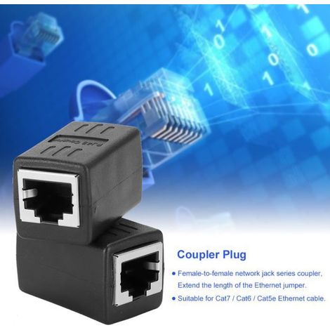 Adaptateur d'extension de câble LAN Qiilu (lot de 2), connecteur RJ45 femelle-femelle intégré (1/4)