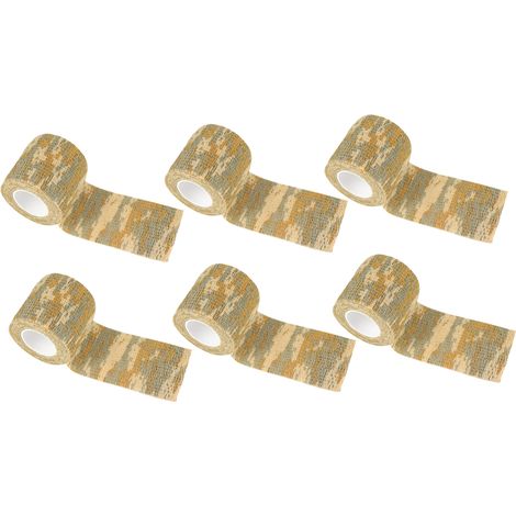 6 Rouleaux Ruban Camouflage Auto-adhésif Télescopique Tissu Non Tissé pour Chasse Équitation Extérieur (1/5)