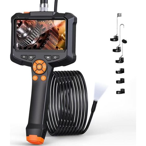 XVX Endoskopkamera mit Licht, 8 mm IP67 wasserdichtes Endoskop, 4,3 Zoll IPS-Bildschirm Inspektionskamera, 1080P HD-Röhrenkamera mit 8 einstellbaren LEDs, 5 m halbstarres Kabel (1/4)