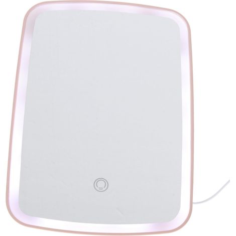 Miroir de Maquillage Pliable à LED avec Lumière à Intensité Variable pour Femmes Miroir Tactile de Vanité Portable (1/5)
