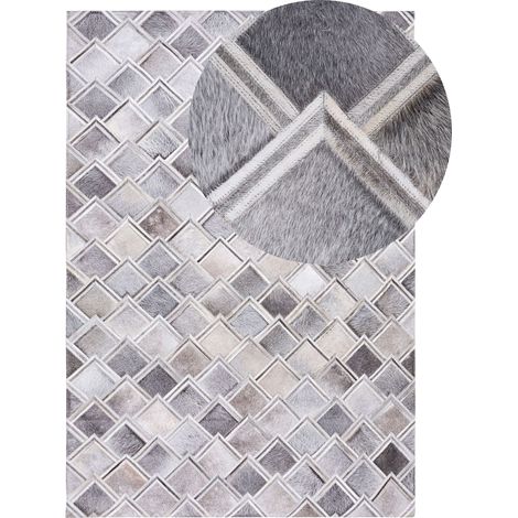Rug AGACLI Grey 140 x 200 cm Leather