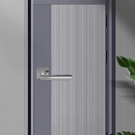 Poignée de porte carrée avec serrure d'entrée à 3 leviers en acier inoxydable, sans clé, résistante à l'usure, pour portes de couloir, de placard et de buanderie, passage intérieur, installation facil (1/5)