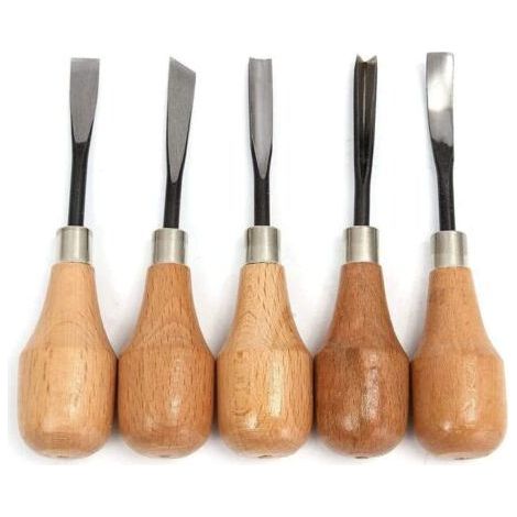 Hand Working Tool Set Chisels Spoons Bowls DIY for Wood Engraving Lathe (1/5)