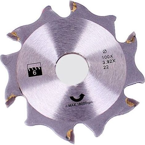 Fraise à disque 100mm – Tige Ø 22mm – Pour fraisage précis et découpe parquet – Compatible fraiseuse à lamelle FERM BJM1009 (1/4)