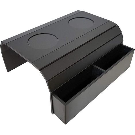 Table pliante avec accoudoirs, canapé écologique, porte-gobelet, table de canapé avec accoudoirs, canapé pour boissons, collations, noir