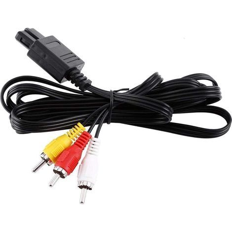 1 - Câble Composite RCA - Câble Audio Vidéo TV - Plug and Play Transmission Stable - Pour Console De Jeu Nintendo Gamecube N64 - Multicolore - 180cm (1/5)