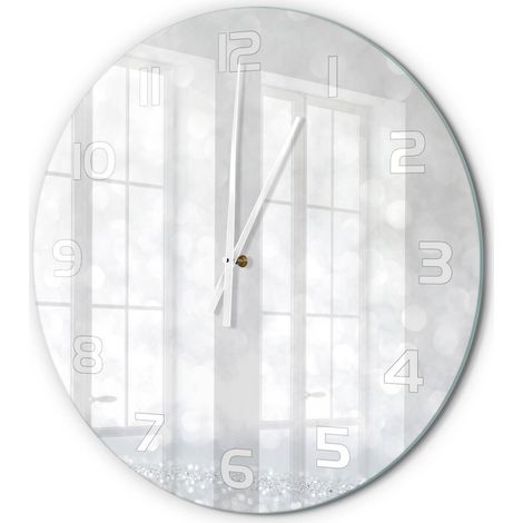 Horloge Murale Ronde Décorative en Verre Silencieuse Salon Cuisine Bureau Petites choses fi 60 cm (1/5)