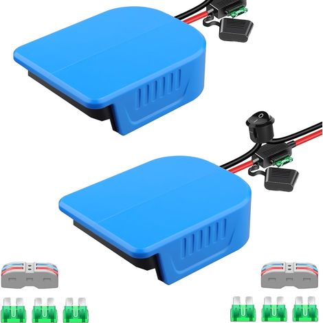2 pièces d'adaptateur Power Wheel pour batterie 18 V GBA, convertisseur de chargeur DIY pour batterie Power Station, avec câbles de fils 14 AWG (batterie non incluse) (1/5)