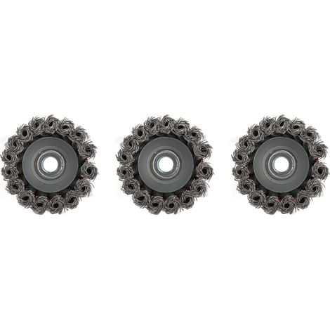 100 pièces 3 pouces brosses métalliques en acier fil tasse brosse ensemble polissage antirouille roue pour meuleuse d'angle (1/5)
