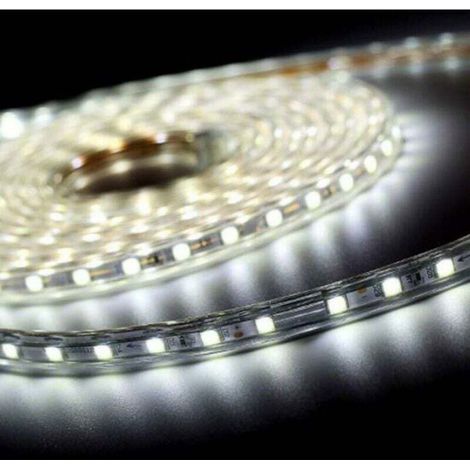 Kit ruban LED étanche - - 5 mètres - Blanc froid 6000°K - IP67 - 60 LED/m - SMD5050 - 700 lumens/m - AC85-265V (1/4)