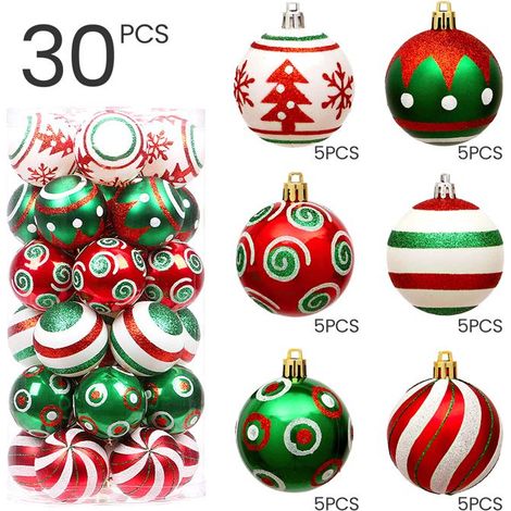 Kit de Boules de Noël - PIMPIMSKY - 30 Boules - 6cm - Personnalisables - Décoration DIY (1/5)