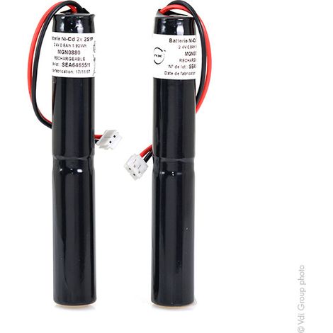 NX - Batterie eclairage secours 2 x AA ST4 (2 packs) 2.4V 800mAh JST (1/3)