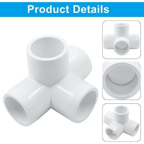 Raccord PVC en croix 1/2 pouce, lot de 4, connexion étanche pour tuyaux et arrosage (1/4)