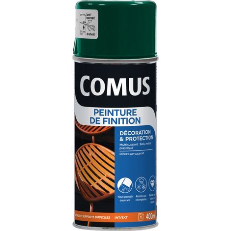 Aérosol 400ml Peinture de finition brillant vert mousse COMUS (1/3)
