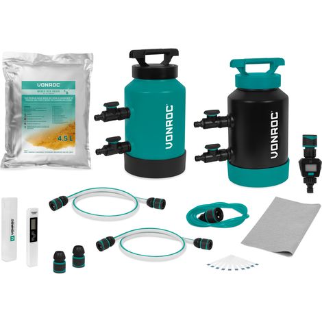 VONROC Kit combiné lave-auto – Adoucisseur d’eau + filtre à eau DI – Kit complet
