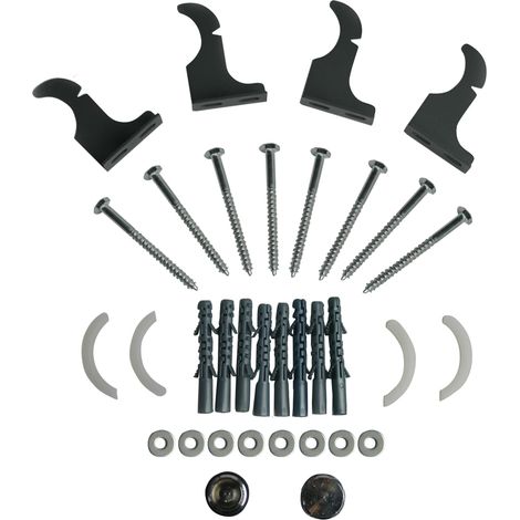 NRG Flat Oval Radiator Fittings Set Wall Mounting Kit Air Vent Plug Anthracite