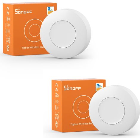 SONOFF SNZB-01P Interrupteur Sans Fil ZigBee 3.0, Liaison de Scène Intelligente, avec Trois Options de Contrôle-Pression Simple/Double/Longue, Compatible avec Alexa/Smartthings/IFTTT (2 Pack) (1/5)