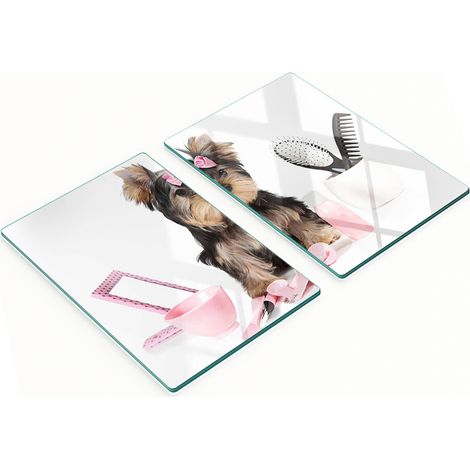 Tavole decorative multifunzionali in vetro con Yorkshire Terrier, 2x40x52 cm (1/5)
