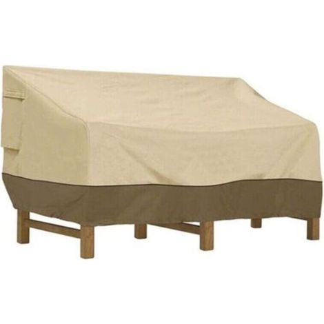 Housse de protection banc, XU, Jardin tissu Oxford imperméable, D'extérieur, UV, Canapé coupe-vent Blanc cassé 210D 147 83 79 - (1/4)