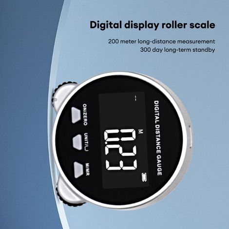 RTO05106 Télémètre à écran LCD Règle à rouleau numérique 199,999 m Microprocesseur à semi-conducteur Jauge de distance électronique Roulant pour la mesure Longue veille Rechargeable. (1/5)