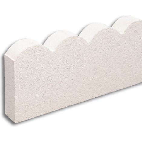 Bordillo ondas 50x20 cm. - Unidad - 50x20x6 cm. - Blanco Crema