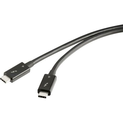 Câble Thunderbolt™ Thunderbolt™ 4 Fiche mâle Thunderbolt® (USB-C™), Fiche mâle Thunderbolt® (USB-C™) 0.80 m noir blindage doubl X940072 (1/5)