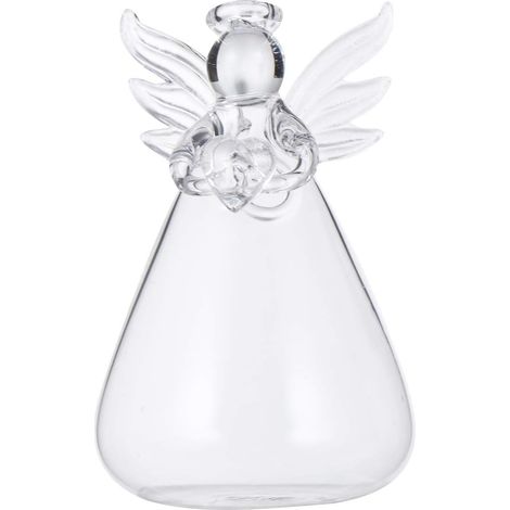 Vase suspendu Hemoton, en forme d'ange, verre borosilicate transparent (1/5)