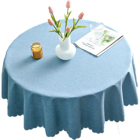 Nappe Ronde en Microfibre - Résistante à l'Eau - Pour Intérieur et Extérieur - 1 Pièce - Noir (1/4)