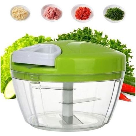 Hachoir Manuel Mini Broyeur Lames Inox Fruits Légumes Viandes 13x10cm (1/3)