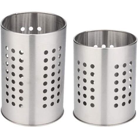 Set of 2 Stainless Steel Kitchen Utensil Holder - Large Kitchen Utensil Organizer-INHHUB (1/5)