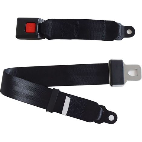 2 pièces ceinture de sécurité 2 points confortable noir siège réglable sangle de sécurité universelle pour voiturette de Golf Autobus scolaire (1/5)