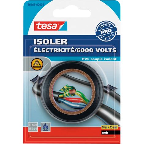 Isoler - Adhésif Universel Electrique 10mx15mm Noir - Tesa (1/2)