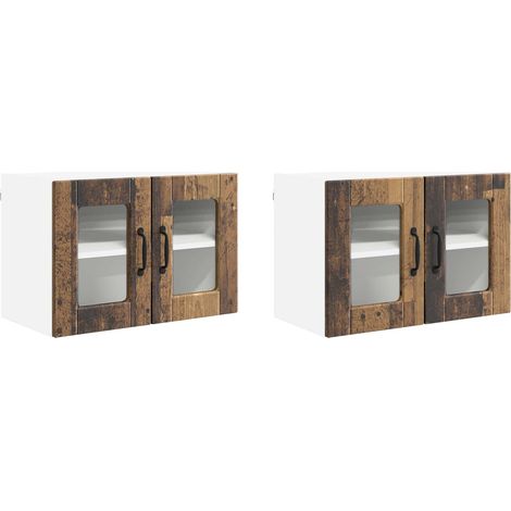 Maison Exclusive - Armario de vidrio para pared PORTO 2 pcs Mader
