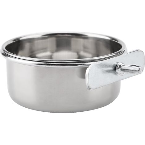 Gamelle en acier inoxydable pour mangeoire et abreuvoir pour perroquets et perruches - Accessoires pour cage à oiseaux (1/3)