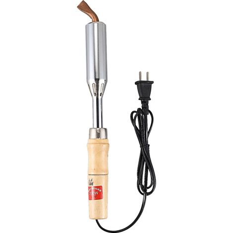 Fer à souder électrique haute puissance 200 W avec poignée en bois isolée, idéal pour les électriciens domestiques et le soudage. (1/5)