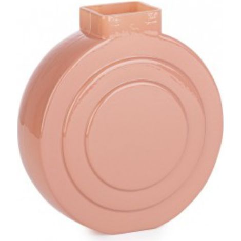 Vaso "frey" tondo in vetro salmone 15,5x6x16,5h