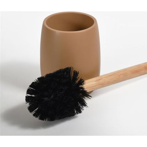 Brosse wc avec support Polyrésine & bois SVEN cappuccino Spirella