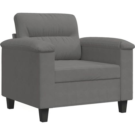 Fauteuil relax Fauteuil gris foncé 60 cm tissu microfibre (1/5)